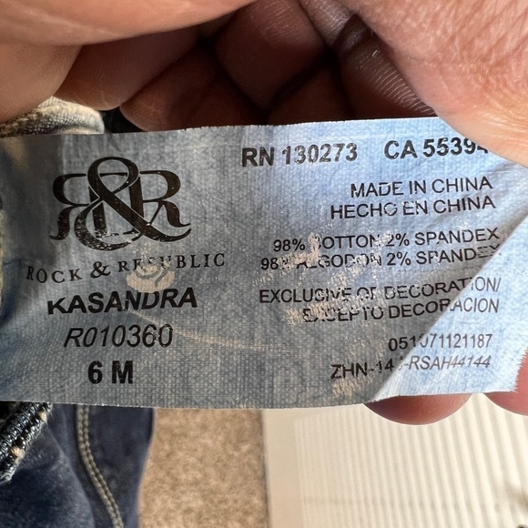 Rock & Republic Dark Wash Denim Bootcut Kasandra Jeans Casual Stretch 6/28 - Picture 6 of 11